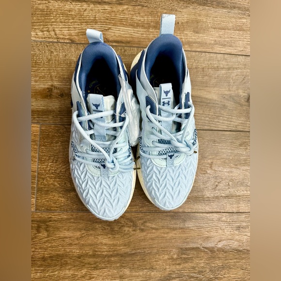 Under Armour Women's Project Rock 6 Training Shoes size 7, Blue/White Trainers - Picture 10 of 12